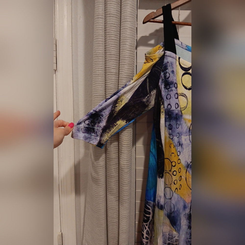 Multicolor Abstract Off-Shoulder Dress - Picture 3 of 5